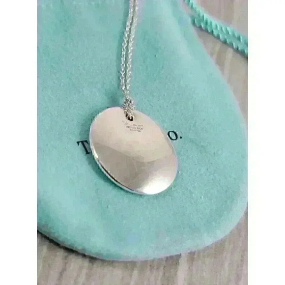 Tiffany & Co Sterling Silver Elsa Peretti Round Pendant Necklace 24mm - Picture 5 of 11